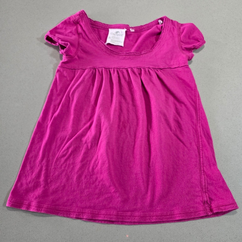 Energie Womens Magenta Pink Cotton Babydoll Tunic Top Short Sleeve Size M